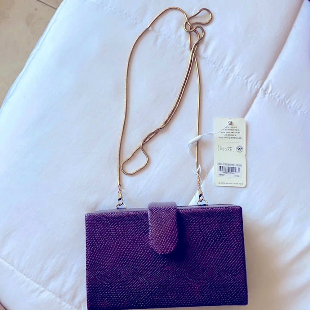 NWT Purple, rectangular purse/clutch